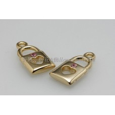 金色水鑽造型鎖頭-9.8*18.9mm-2個