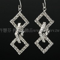 菱形水鑽墜飾-14*32.8mm-1對