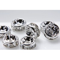 8mm正白圓形銀彩隔珠-4個