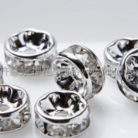 8mm正白圓形銀彩隔珠-4個