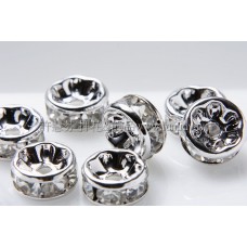 8mm正白圓形銀彩隔珠-4個