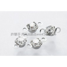 透明色雙洞爪鑽墜飾-4mm-10個