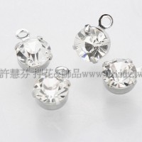 透明色單洞爪鑽墜飾正白-3mm-10個