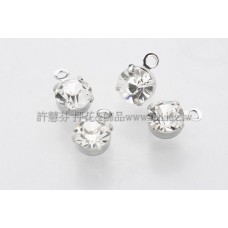 透明色單洞爪鑽墜飾正白-3mm-10個