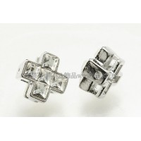 十字水鑽2孔連接墜飾-11mm-1個