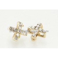 細十字水鑽2孔連接墜飾14K-10mm-1個