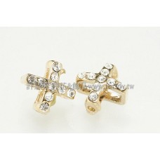 細十字水鑽2孔連接墜飾14K-10mm-1個