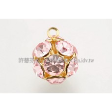 12mm-14K-圓12顆立體爪鑽墜飾-2個