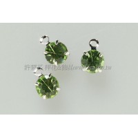 5mm草綠色單孔爪鑽墜飾正白-5個