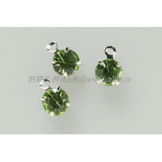 5mm草綠色單孔爪鑽墜飾正白-5個