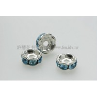 8mm扁圓形銀彩隔珠-7個