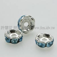 8mm扁圓形銀彩隔珠-7個