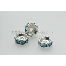 8mm扁圓形銀彩隔珠-7個