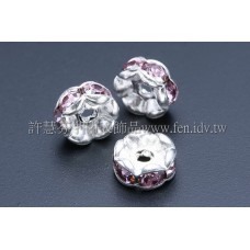 5mm扁圓形銀彩隔珠-水藍色-8個