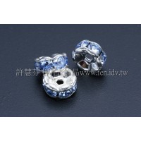 5mm扁圓形銀彩隔珠-水藍色-10個