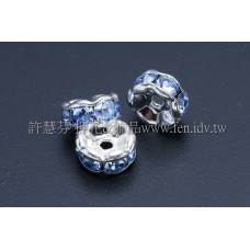 5mm扁圓形銀彩隔珠-水藍色-10個