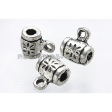 鼓形金屬項鍊墜飾接頭古銀9mm-10個