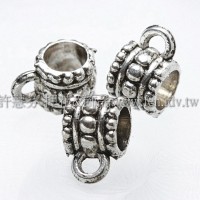 扁圓花紋金屬項鍊墜飾接頭古銀4.5mm1包-10個