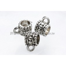 扁圓花紋金屬項鍊墜飾接頭古銀4.5mm1包-10個