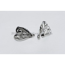 復古典雅心夾頭正白-7*5mm1包-4個