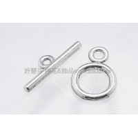 1字扣圓圈項鍊.手鍊接頭古銀1對