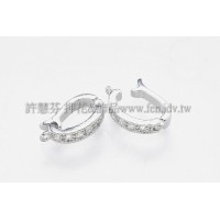 公主晶鑽D形墜飾夾頭正白-15mm-2個