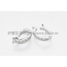 公主晶鑽D形墜飾夾頭正白-15mm-2個