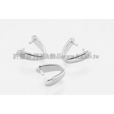 V形墜飾夾頭正白-11mm1包-5個