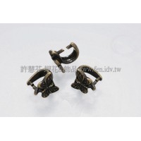 蝴蝶形墜飾夾頭青古美-7.5mm-4個
