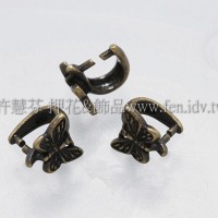 蝴蝶形墜飾夾頭青古美-7.5mm-4個