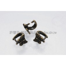 蝴蝶形墜飾夾頭青古美-7.5mm-4個