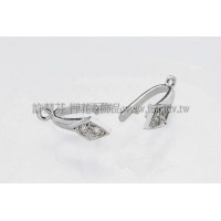 菱形晶鑽墜飾夾頭正白-12mm-2個