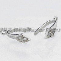 菱形晶鑽墜飾夾頭正白-12mm-2個