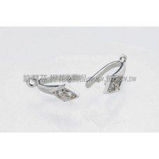 菱形晶鑽墜飾夾頭正白-12mm-2個