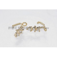 閃亮晶鑽墜飾夾頭-10mm-2個
