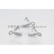 經典皇家墜飾夾頭正白-8mm-4個