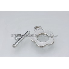 花圓形鍊條接頭正白A:15*17.5mm B:14*7mm -2對