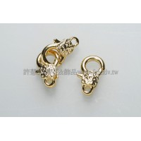 立體紋路問號勾金色-11.8x6.5mm-1包-5個