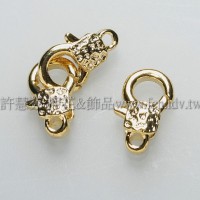 立體紋路問號勾金色-11.8x6.5mm-1包-5個