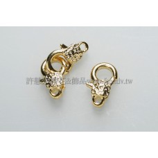 立體紋路問號勾金色-11.8x6.5mm-1包-5個