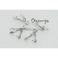 大竹節墜飾夾頭正白-7x10mm-1包-5個