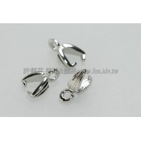 流線葉片墜飾夾頭-正白-6.5x2mm-5個