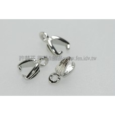 流線葉片墜飾夾頭-正白-6.5x2mm-5個