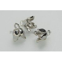 鬱金香墜飾夾頭正白-5x8mm-5個