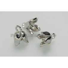 鬱金香墜飾夾頭正白-5x8mm-5個