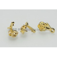 玫瑰花墜飾夾頭金色-5x10mm-5個