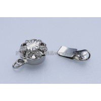 白晶菊項鍊接頭代白14x9mm-1包-2個