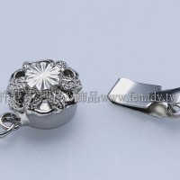 白晶菊項鍊接頭代白14x9mm-1包-2個