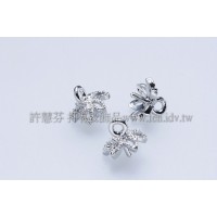 大花形鏤空墜飾黏貼接頭正白5x10mm-1包-4個