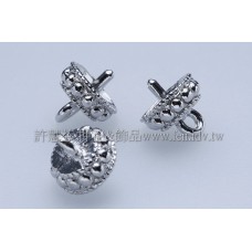 羅馬宮廷圓形墜飾黏貼接頭正白5x8mm-1包-4個